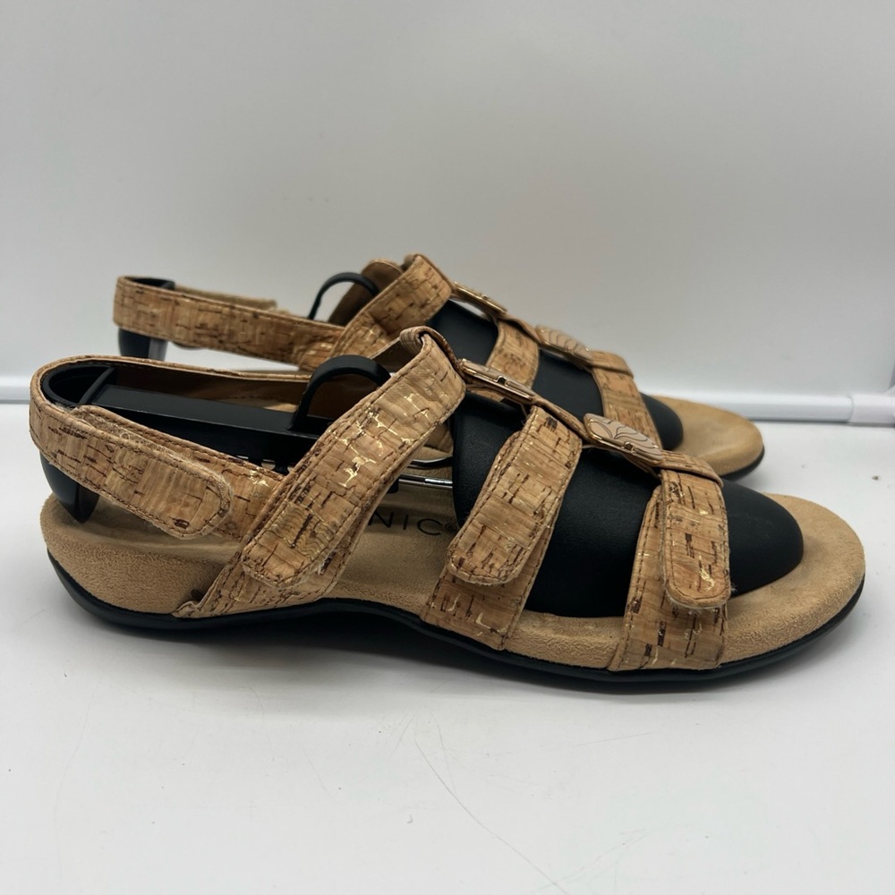 Vionic Womens 44 Amber Slip On Leather Slide Sandals TVW1275 Beige Size 7 - Picture 3 of 5
